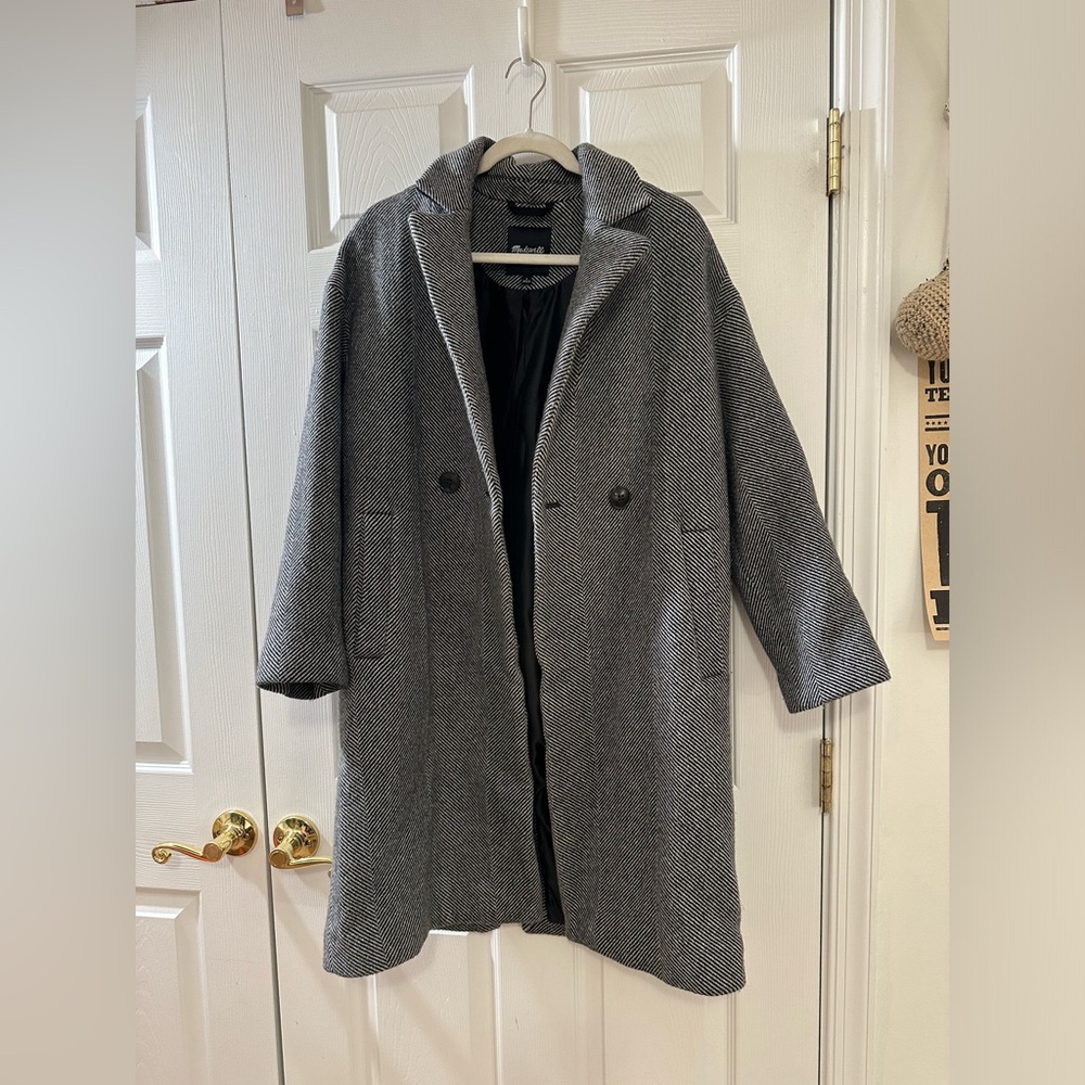 Madewell Averdon Coat in Herringbone, Small